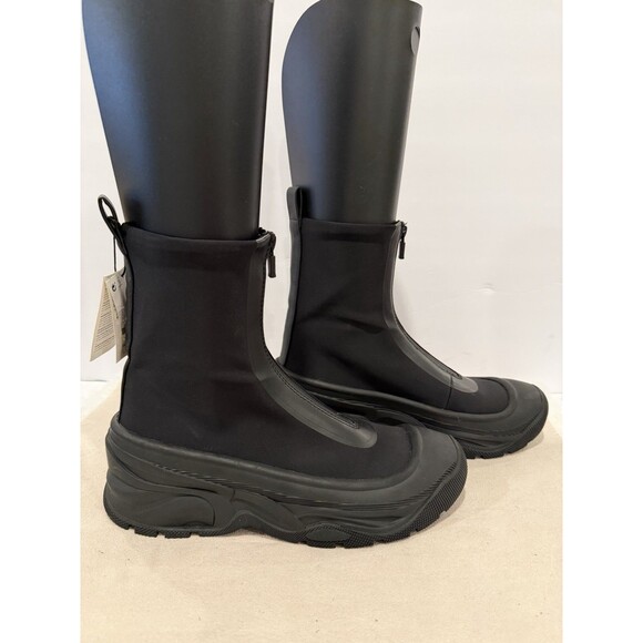 Zara Sporty Zippered Technical Fabric Black Ankle Boots Women Size US 9 EUR 40 - Picture 6 of 15